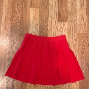 Aritzia Sunday Best Red Pleated Skater Skirt